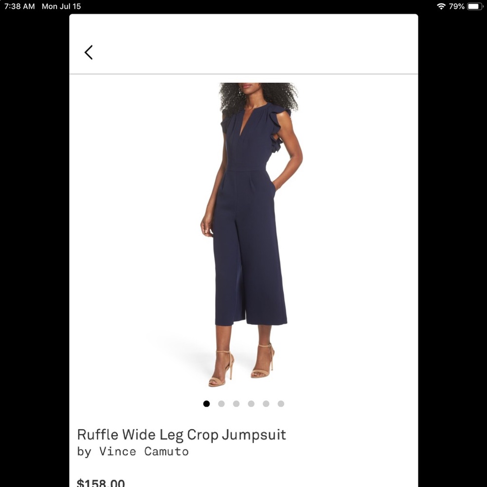 Ruffled wide leg jump suit